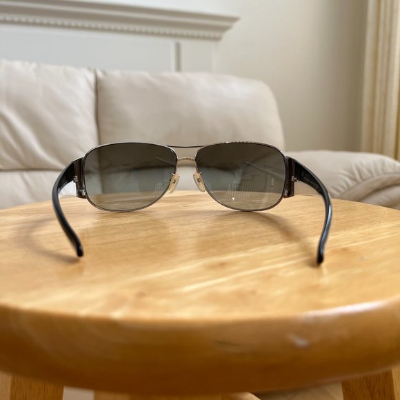 Never Worn - Prada Unisex Silver Pilot Sunglasses